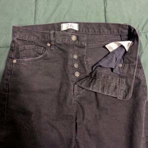 We the Free Black High-Waist Button-Fly Jeans Size 26